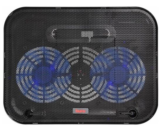  Подставка для ноутбука Buro (BU-LCP140-B214H) черный 14"338x255x22мм 1xUSB 2x 140ммFAN 480г металлическая сетка/пластик 