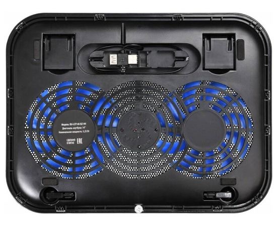  Подставка для ноутбука Buro (BU-LCP140-B214H) черный 14"338x255x22мм 1xUSB 2x 140ммFAN 480г металлическая сетка/пластик 