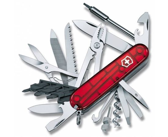 Нож перочинный Victorinox CyberTool L (1.7775.T) 91мм 39функций красный полупрозрачный карт.коробка 