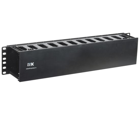  Кабельный органайзер ITK CO05-2PC 19" пластиковый с крышкой 2U глубина 60мм черный 