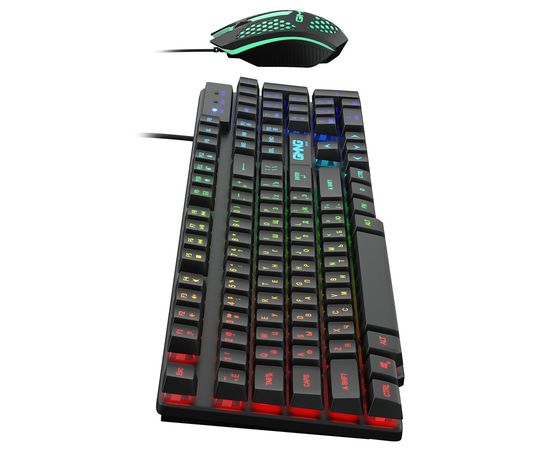  Клавиатура + мышь Oklick GMNG 400GMK клав:черный мышь:черный USB LED (1546779) 