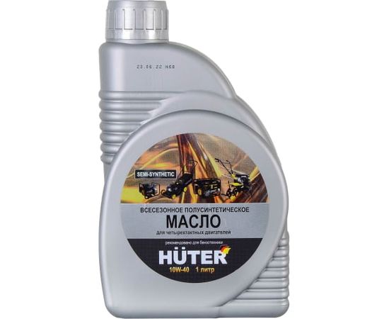  Масло Huter моторное 10W-40 полусинтетическое для четырёхтактных двигателей, для техники Huter, 1л (73/8/1/1) 