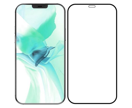  Стекло защитное Full Glue Premium Krutoff для iPhone 12/12 Pro (6.1") черное 