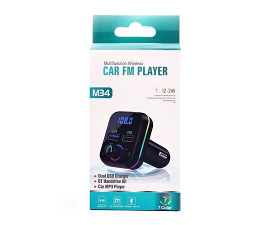  Автомобильный FM-трансмиттер - M34 2USB (black) (212235) 