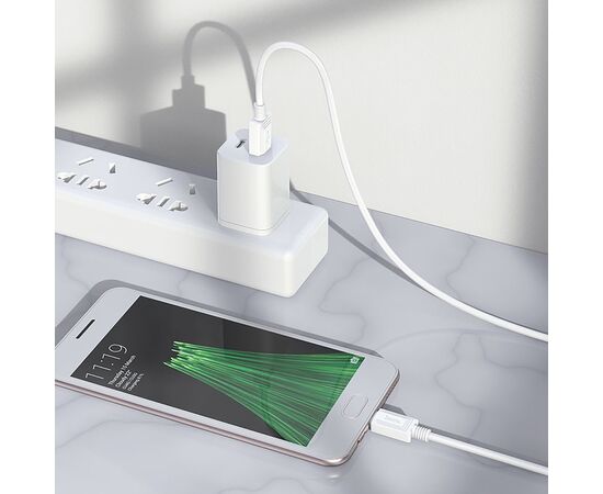  Кабель USB - micro USB Hoco X73, 100 см 2,4А (white) (206184) 
