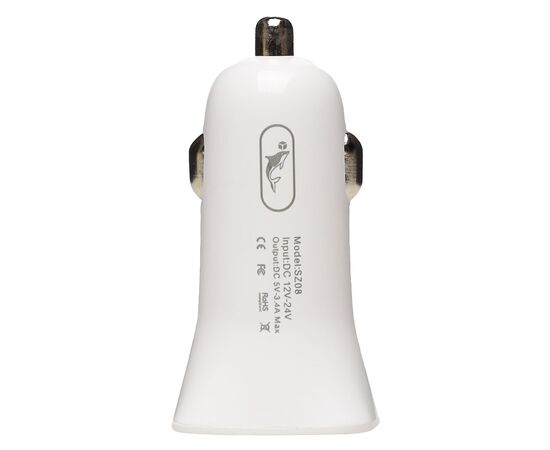  Адаптер Автомобильный SKYDOLPHIN SZ08 2USB/5V/2.4A (white) (206559) 