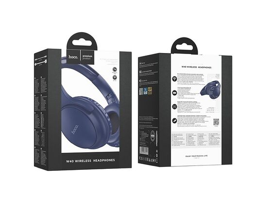  Bluetooth-наушники полноразмерные Hoco W40 (blue) (214061) 