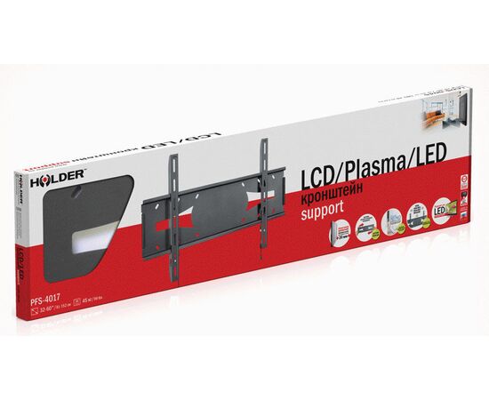  Кронштейн для телевизора Holder PFS-4017 черный 32"-60" до40кг фиксированный 