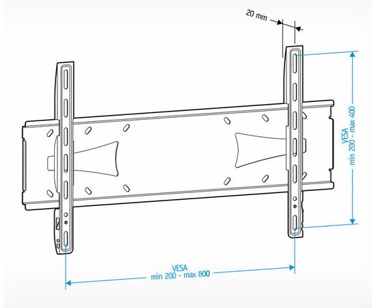  Кронштейн для телевизора Holder PFS-4017 черный 32"-60" до40кг фиксированный 