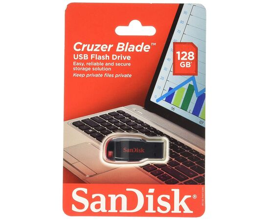  USB-флешка Sandisk 128Gb Cruzer Blade SDCZ50-128G-B35 USB2.0 черный/красный 