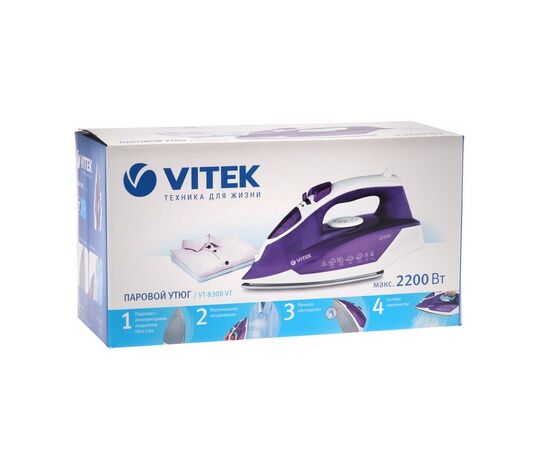  Утюг Vitek VT-8308 VT 2400 Вт, белый/сиреневый 