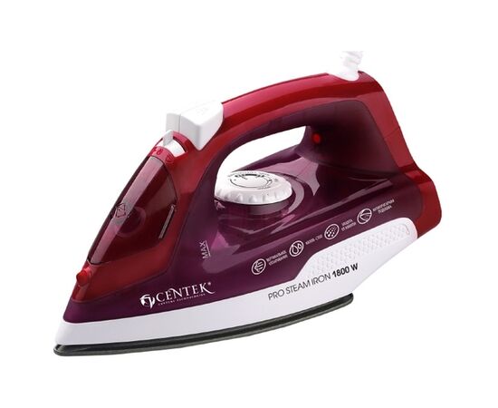  Утюг Centek CT-2347 Red (красный) 1800Вт, антипригар. подошва, паровой удар, самоочистка, 200мл 