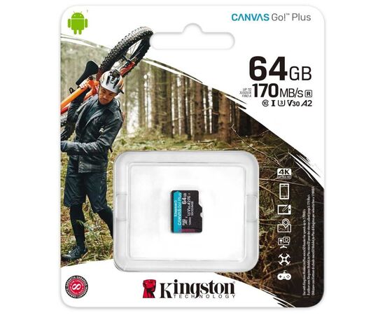  Карта памяти KINGSTON (SDCG3/64GBSP) MICRO SDXC 64GB UHS-I 