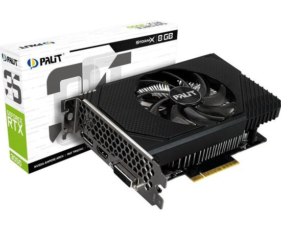  Видеокарта Palit nVidia GeForce RTX 3050 PA-RTX3050 STORMX (NE63050018P1-1070F) PCI-E 4.0 8192Mb 128 GDDR6 1552/14000 HDMIx1 DPx3 HDCP Ret 