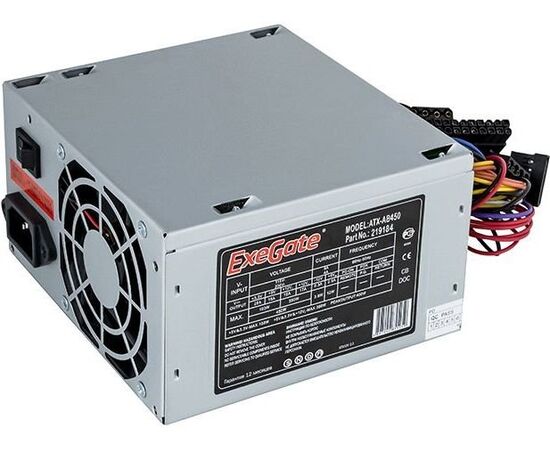  Блок питания Exegate EX219184RUS AB450, ATX, 8cm fan, 24+4pin, 3xSATA, 1xFDD, 2xIDE 
