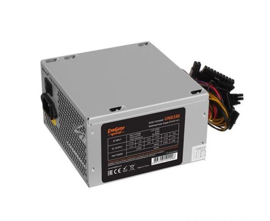  Блок питания ExeGate ES261566RUS-PC 350W UNS350 (ATX, PC, 12cm fan, 24pin, 4pin, 3xSATA, 2xIDE, FDD, кабель 220V) 