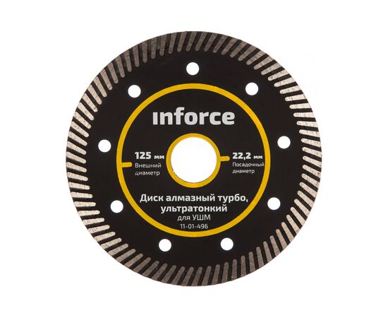  Диск алмазный турбо ультротонкий для УШМ Inforce 11-01-496 