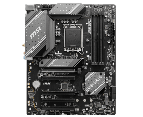 MB s1700 MSI B760 GAMING PLUS WIFI B760, 4*DDR5, 5*PCIEx16, 2*M.2, 2*TypeC, 2*USB3.2Gen2, 2*USB3.2Gen1, 8*USB2.0, 4*SATA3.0, 2.5G, DP, HDMI, ATX, RTL 