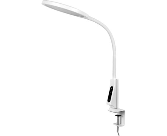  Светильник настольный Camelion KD-837 C01 (13884) белый LED (на струбц., 7Вт, 230В, 450лм, сенс.рег.ярк и цвет.темп, USB-5В, 1А) 