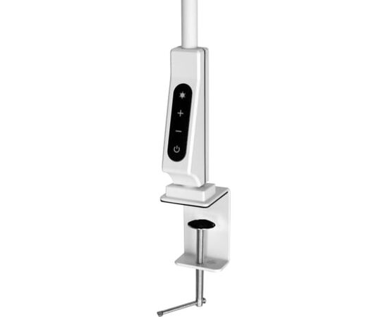  Светильник настольный Camelion KD-837 C01 (13884) белый LED (на струбц., 7Вт, 230В, 450лм, сенс.рег.ярк и цвет.темп, USB-5В, 1А) 