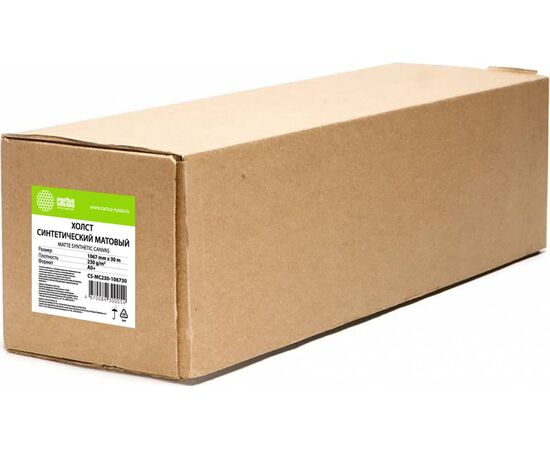  Холст Cactus CS-MC230-106730 42"(A0+) 1067мм-30м/230г/м2/белый матовое синтетика для струйной печати втулка 50.8мм 2" 