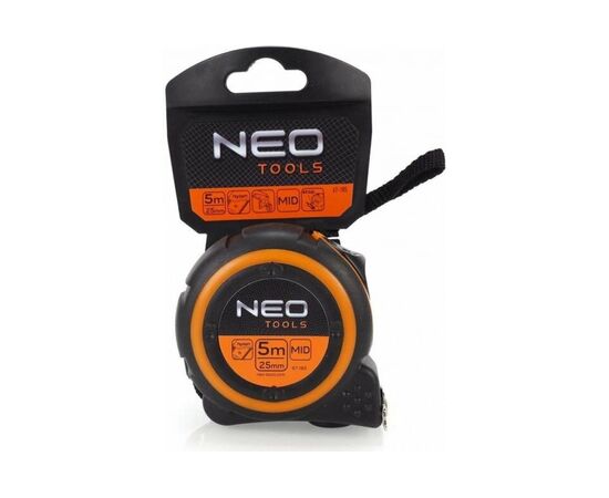  Рулетка NEO Tools 67-185 стальная лента 5м x 25мм магнит 