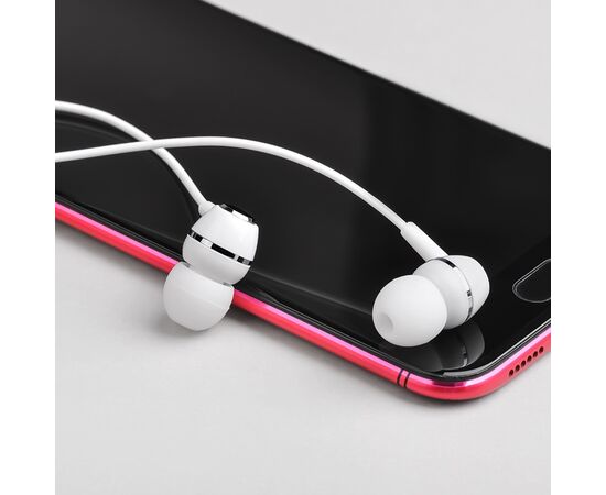  Наушники внутриканальные Borofone BM36, Acura, микрофон, кнопка ответа, кабель 1.2м, цвет: белый (1/72/288) 