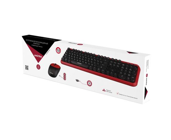  Беспроводной набор Smart Buy SBC-620382AG-RK ONE мембранная клавиатура+мышь (black/red) (213092) 
