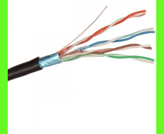  Витая пара Exegate FUTP4-C5e-CU-S24-OUT-PE-BK-305-Fluke (EX256750RUS) черный 