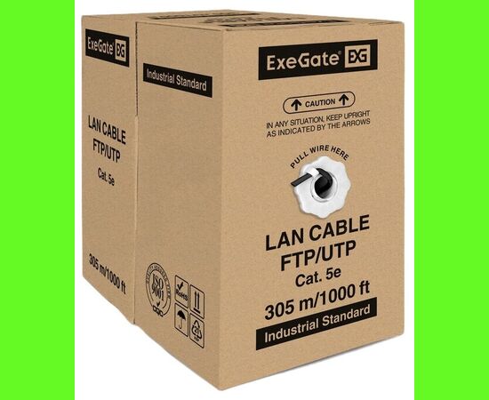  Витая пара Exegate FUTP4-C5e-CU-S24-OUT-PE-BK-305-Fluke (EX256750RUS) черный 