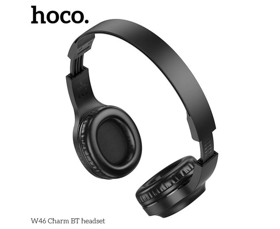  Наушники полноразмерные HOCO W46 Charm, bluetooth 5.3, 200мАч, цвет: чёрный (1/60) 