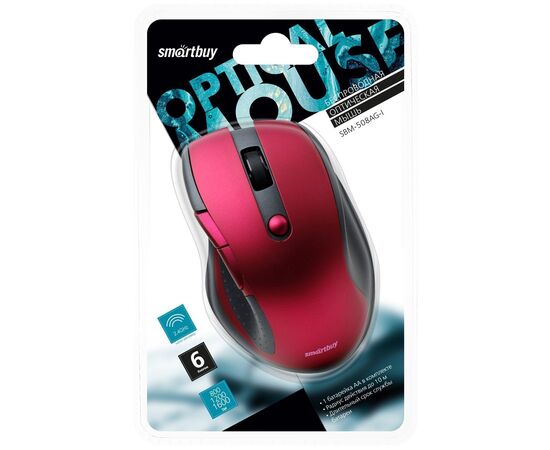 Мышь оптическая беспроводная Smart Buy SBM-508AG-I (bordo) (213098) 