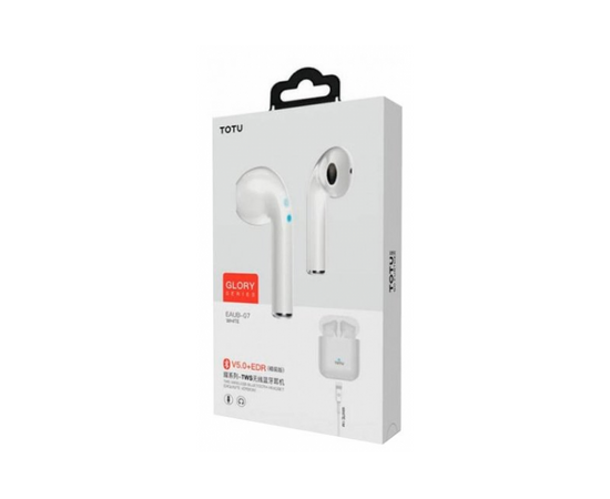  Беспроводные наушники TWS TOTU EAUB-07 Glory, Bluetooth, белый 