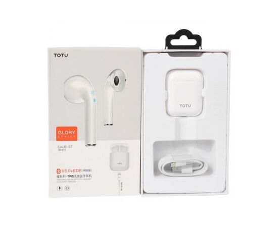  Беспроводные наушники TWS TOTU EAUB-07 Glory, Bluetooth, белый 