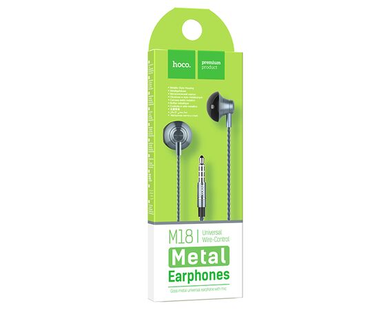  Проводные наушники HOCO M18 Gesi Metallic, Jack 3.5mm, 1.2 м, тусклый 