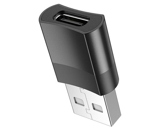  Переходник HOCO UA17, USB - Type-C, черный, OTG 