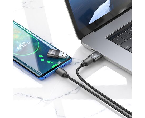 Переходник HOCO UA17, USB - Type-C, черный, OTG 