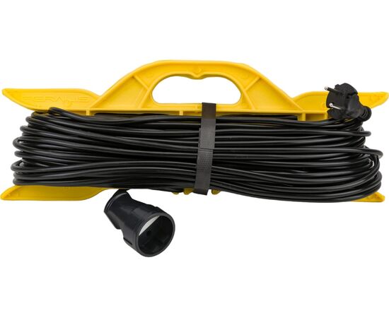  Удлинитель силовой Stayer 55018-50 z01 2x0.75кв.мм 1розет. 50м ПВС 10A пласт.рамка черный 
