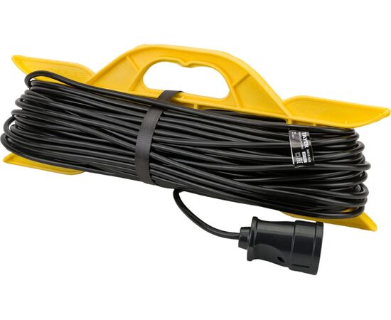  Удлинитель силовой Stayer 55018-50 z01 2x0.75кв.мм 1розет. 50м ПВС 10A пласт.рамка черный 