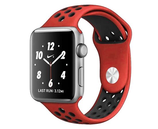  Ремешок Krutoff Silicone Sport для Apple Watch 38/40/41mm M/L (red/black) 11 