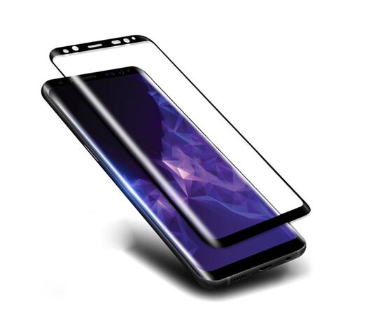  Защитное стекло для Samsung S10 Plus, Full Glue 3D, закругленное под экран, прозрачный+черная рамка 