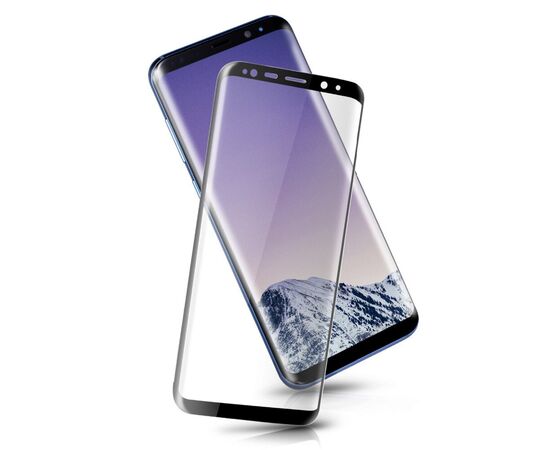  Защитное стекло для Samsung S10 Plus, Full Glue 3D, закругленное под экран, прозрачный+черная рамка 