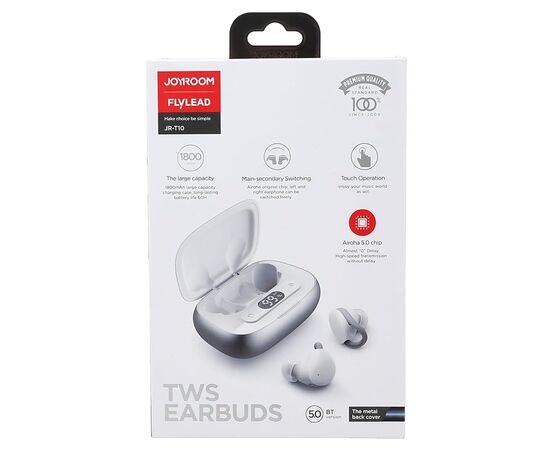  Беспроводные наушники TWS JOYROOM JR-T10 Binaural, Bluetooth, белый 