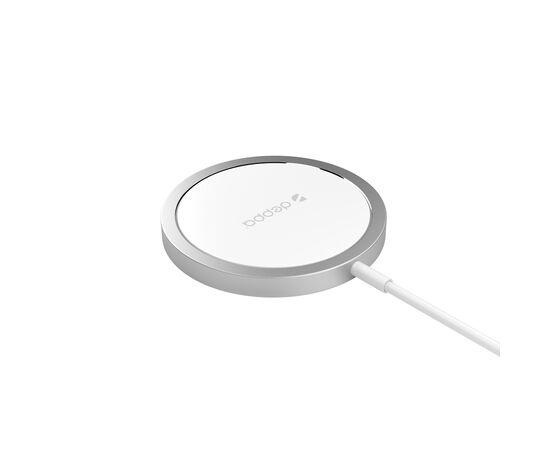  Беспроводное ЗУ MagSafe, Qi 15W, серебро, Deppa, 24012 