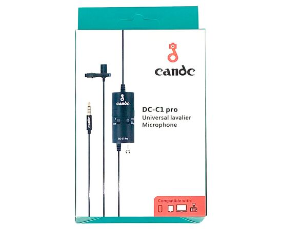  Микрофон CANDC DC-C1 Pro, петличный, Jack 3.5mm, 6 м, черный, электронный конденсатор 