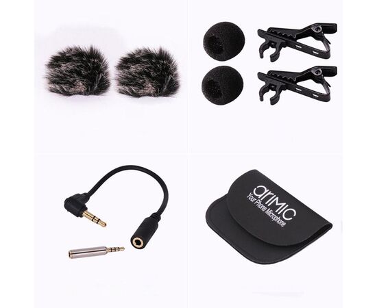  Микрофон BOYA BY-M1DM, петличный, Jack 3.5mm, черный, двойной всенаправленный 