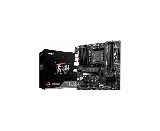  MB sAM4 MSI B550M PRO-VDH, Socket AM4, AMD® B550, 4xDDR4-4400, HDMI+VGA+DP, 1xPCI-Ex16x, 2xPCI-Ex1x, 4xSATA3(RAID 0/1/10), 2xM.2, 8 Ch Audio 