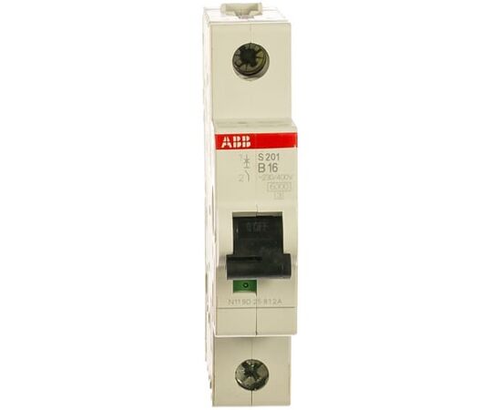  Автоматический выключатель ABB S201 (2CDS251001R1165) однополюсный 16А В 6кА 