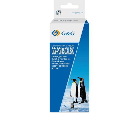  Картридж струйный G&G GG-PGI450XLBK черный (20.4мл) для Canon MG6340/5440/IP7240 
