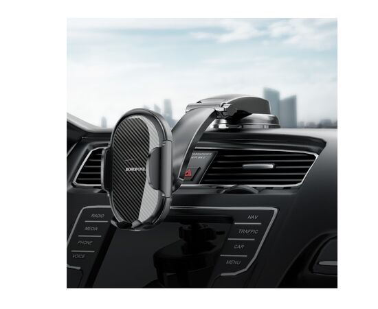  Автомобильный держатель BOROFONE BH73 Charm press type center console (черный) 